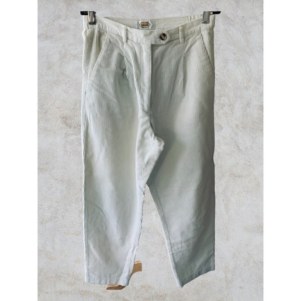TALBOTS VINTAGE HIGH RISE CREAM WINTER WHITE LONG CORDUROY PANTS STRAIGHT LEG 2